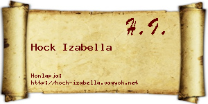 Hock Izabella névjegykártya